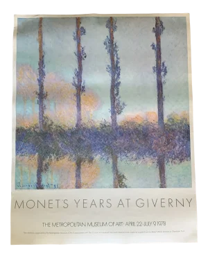 1978 Claude Monet Metropolitan Museum of Art Exhibition Poster
