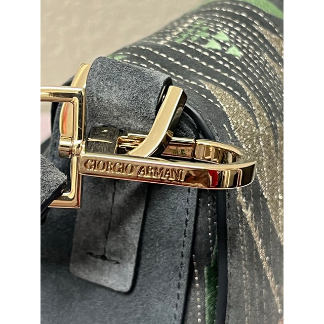 Animal Skin Giorgio Armani Embroidered Suede Handbag For Sale - Image 7 of 10