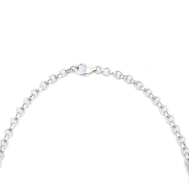 Not Yet Made - Made To Order Oval Cut Blue Topaz Station Necklace With Curb Link Chain For Sale - Image 5 of 11