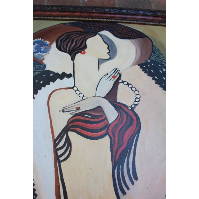 1960s 1960s Midcentury Modern Expressionist Nude Oil Painting For Sale - Image 5 of 12