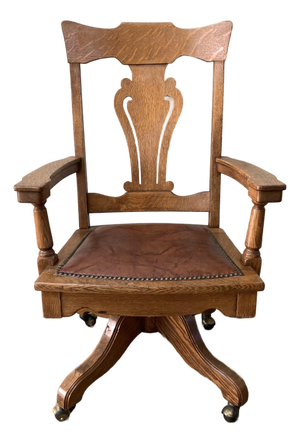 Antique Oak Swivel Desk Chair