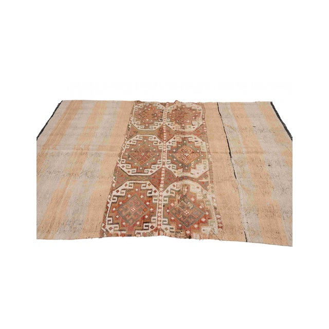 Decorative Vintage Embroidered Kilim Rug - 4`6″ X 6`3″ For Sale - Image 4 of 6