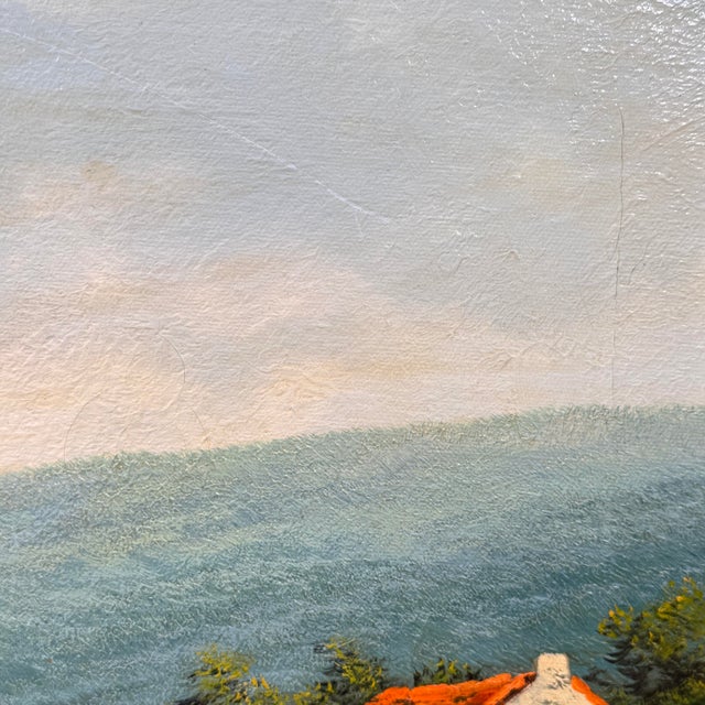Brown Vintage Signed Landscape Oil Painting by Chris Tyrrell in Carved Wood Frame For Sale - Image 8 of 12