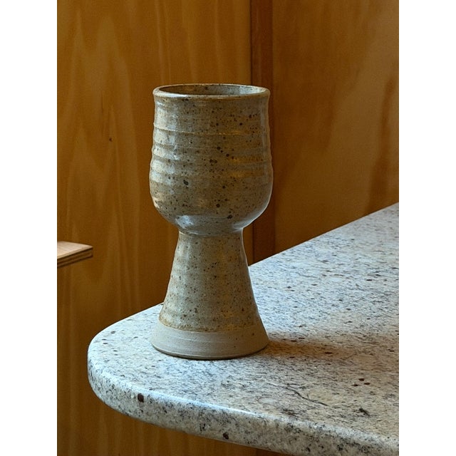 Ceramic Handmade Speckled Stoneware Goblets, Set of 8 For Sale - Image 7 of 18
