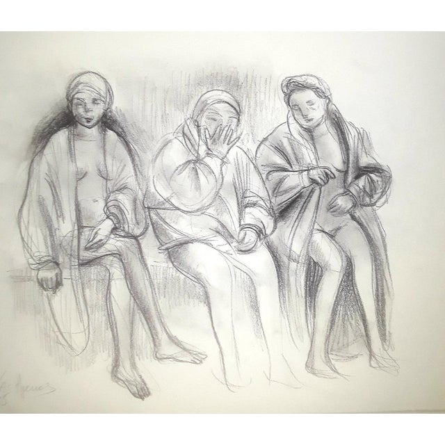 Veronika Issaeva-Agenos, Hammam with Nude, 2015, Pencil Drawing For Sale - Image 6 of 6