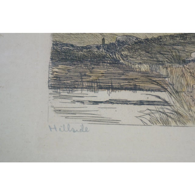 3 Antique Nan Lindahl Mariners Haven Hillside Cove Sailboat Harbor Etchings 13" For Sale - Image 13 of 16