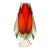 Mid-Century Hand-Blown Faceted Murano Glass Sommerso Ruby & Transparent Vase For Sale