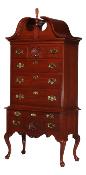 Henkel Harris Queen Anne Wild Black Cherry Chest on Chest C1992