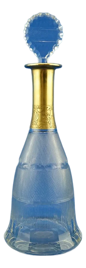 Gold-Plated Crystal Glass Decanter from Ludwig Moser, Austria, 19th Century