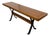 Modern Walnut Console Table on Blackened Steel Trestle Base For Sale