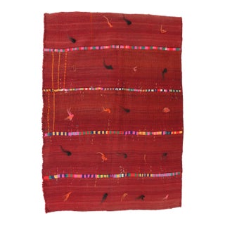 Vintage Red Decorative Kilim Rug - 4`0″ X 5`2″ For Sale