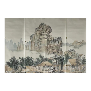 Mountain Mural Hand Painted Wallpaper - 4 Panels