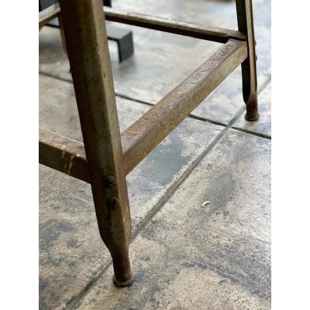 Mid 20th Century Vintage Industrial Metal Stool For Sale - Image 5 of 6