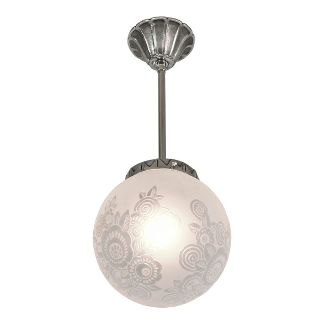 French Art Deco Pendant Light by Leune - 1925 France For Sale