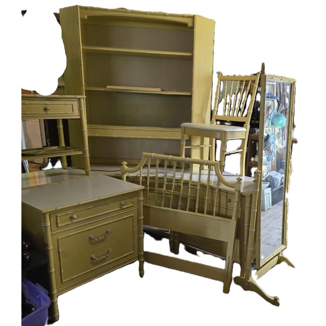 1970s Thomasville Allegro Yellow Faux Bamboo Dresser, Attributed For Sale - Image 17 of 17