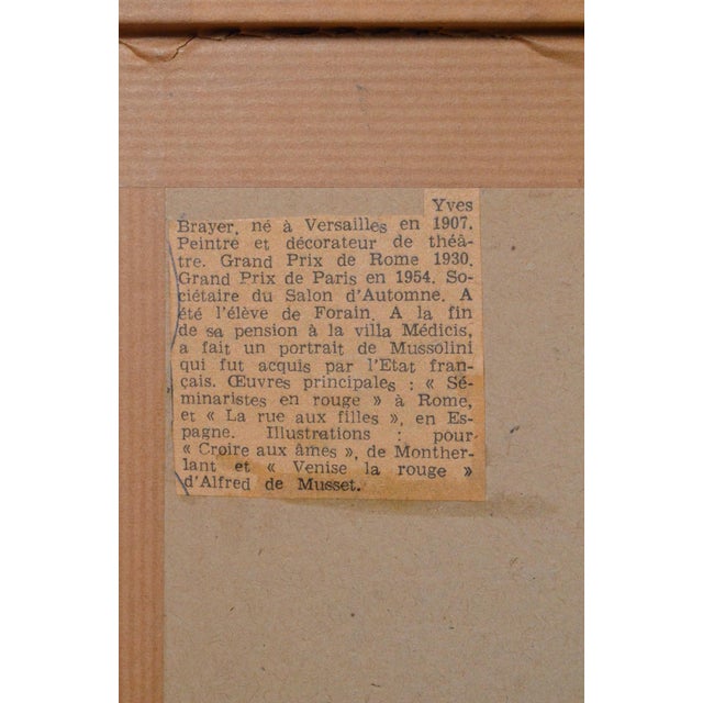 1980s Yves Brayer “Le Banquet” Signed & Numbered French Color Lithograph For Sale - Image 10 of 10
