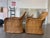 Wood Vintage Organic Modern Braided Rattan Lounge Chairs With Ottoman For Sale - Image 7 of 12