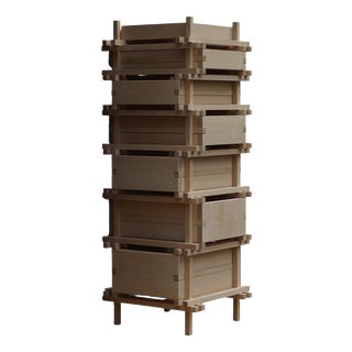 Soft Futurism Jenga Chest of Drawers in Ash Wood by Filippo Andrighetto For Sale