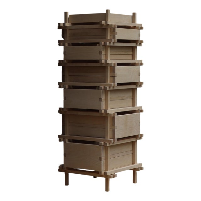 Soft Futurism Jenga Chest of Drawers in Ash Wood by Filippo Andrighetto For Sale