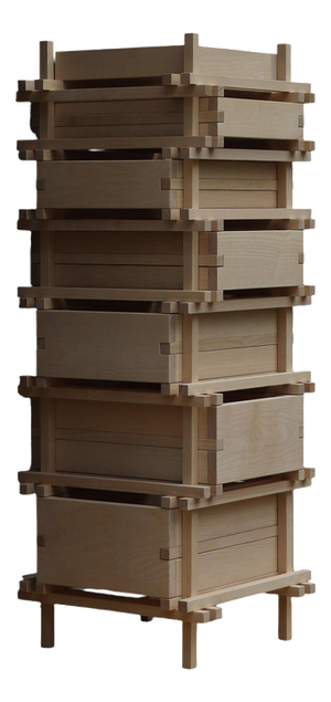 Soft Futurism Jenga Chest of Drawers in Ash Wood by Filippo Andrighetto