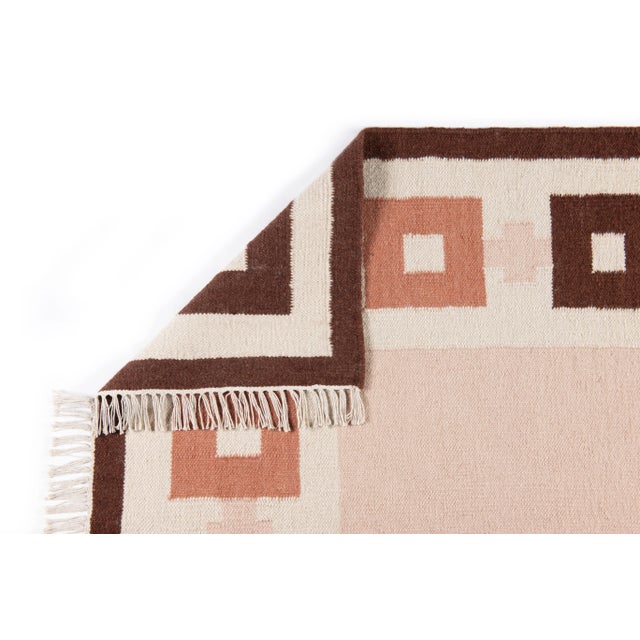 Not Yet Made - Made To Order Part & Parcel Goods Wool Chain Rug 2’6” x 10', Bisque, Topaz, Chocolate and Eggshell For Sale - Image 5 of 6