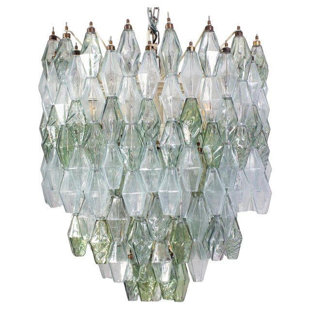 Mid-Century Green and Clear Poliedri Chandelier, 1960 For Sale - Image 15 of 15