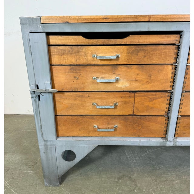 Wood Vintage Industrial Chest of Drawers, 1960s For Sale - Image 7 of 18