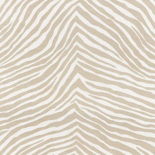 Schumacher Zebra Fabric in Natural For Sale