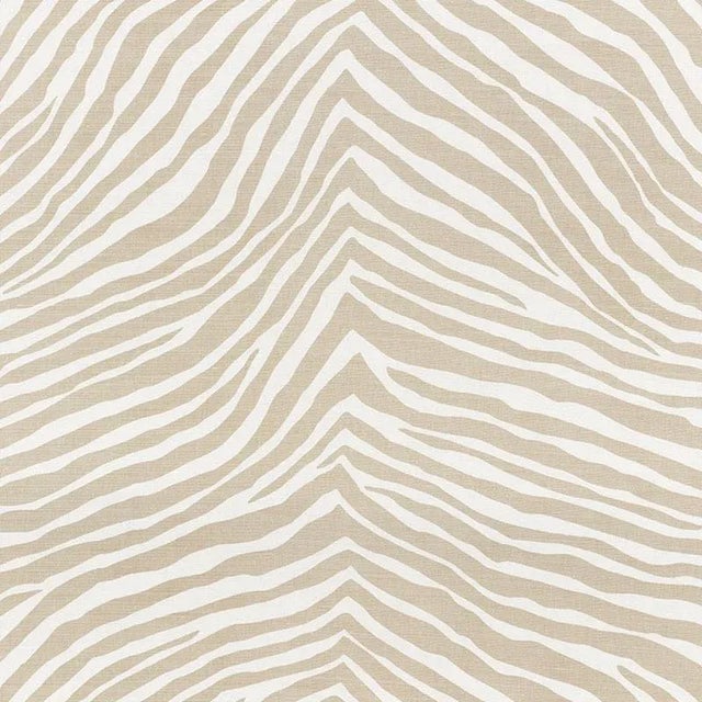 Schumacher Zebra Fabric in Natural For Sale
