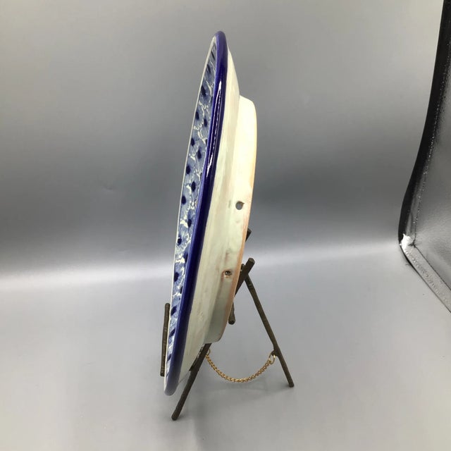 Vintage Talavera Hand Painted Serving Plates Made in Puebla Mexico - a Pair For Sale - Image 4 of 13