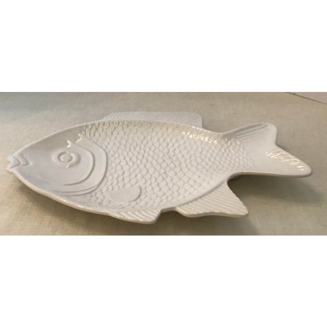 White Ceramic Fish Platter Chairish