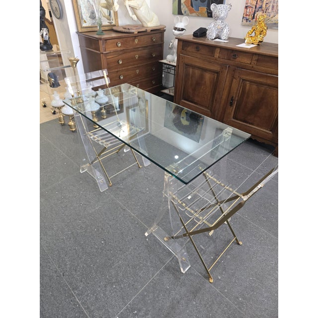 1970s Les Invisibles de Marais Table and Chairs from Marais International, 1978, Set of 3 For Sale - Image 5 of 18