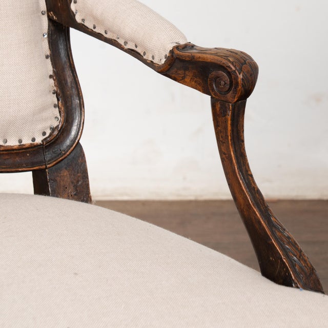 Wood Pair of Late 19th Century Swedish Carved Walnut Armchairs For Sale - Image 7 of 13