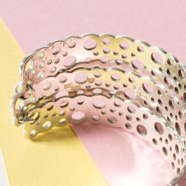 Silver Lace Cuff by Liisa Vitali from Nesto, 1972 For Sale - Image 6 of 7
