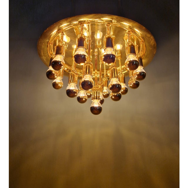Space Age Brass Sputnik Ceiling Light, 1970s For Sale - Image 13 of 14