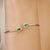 Contemporary Twin Emerald & Diamond Halo Open Cuff Bangle Bracelet in Sterling Silver For Sale - Image 6 of 11