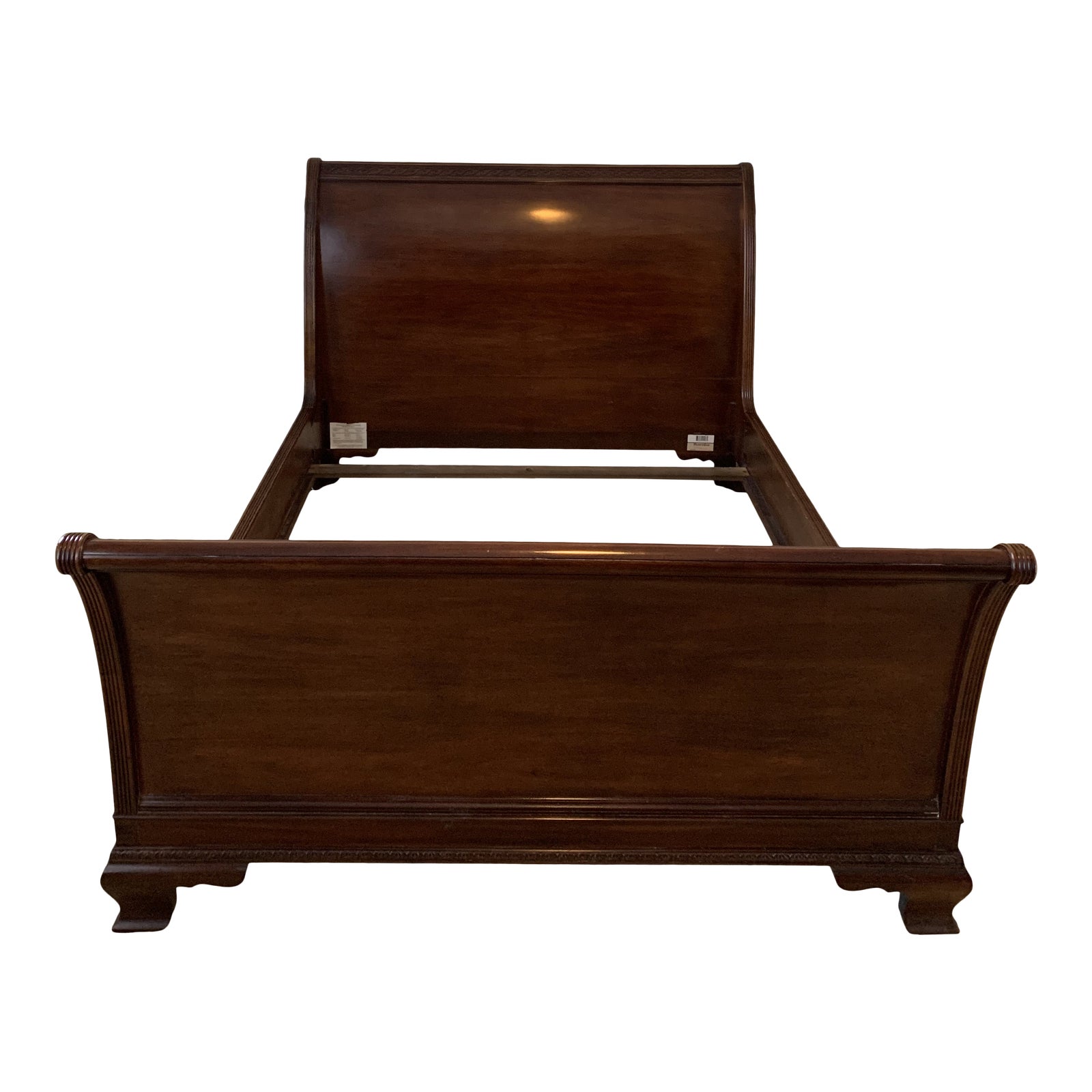 1990s Henredon Mahogany Sleigh Bed Chairish