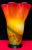 Cased Art Glass Multi-Color Sunburst Wavy Rimmed Vase For Sale - Image 9 of 13