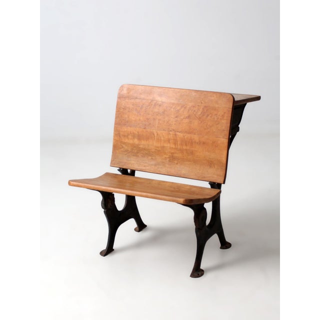 Antique Chicago Cast Iron School Desk For Sale - Image 9 of 11