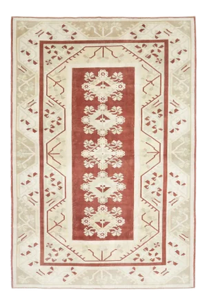 Vintage Turkish Hand-Knotted Wool Cotton Red Area Rug