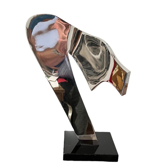 Abstract Gary Kahle, Welded Stainless Steel Reflective Abstract Modernist Sculpture Gary Kahle, 1984 For Sale - Image 3 of 18