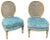 Wood Hollywood Regency Era French Style Painted and Gilded Slipper Chairs in Cut Velvet -Pair For Sale - Image 7 of 8