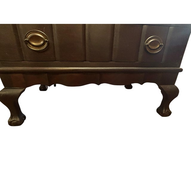 Coffee 5 Drawer Antique Dresser For Sale - Image 8 of 12
