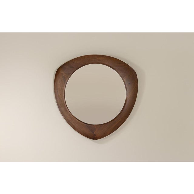 Vintage Triangular Teak Mirror by Campo & Graffi, 1960s For Sale - Image 6 of 6