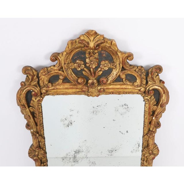 Rococo Antique French Giltwood Overmantel Rococo Mirror, 1700s For Sale - Image 3 of 8