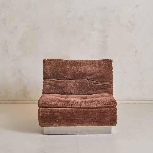 Italian Lounge Chair in Original Chestnut Upholstery, 1970s - 5 Available For Sale - Image 4 of 13