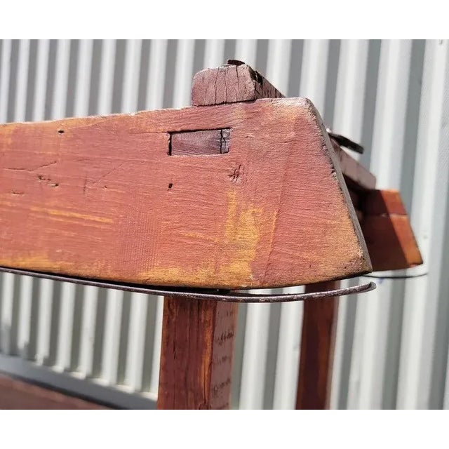 Paint 19Thc Folky Sled Table in Original Red Paint For Sale - Image 7 of 10