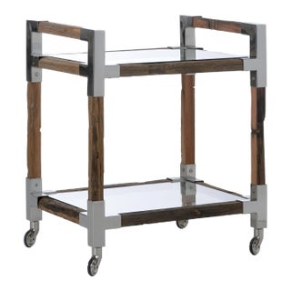 Rustic Glam Bar Cart, Small For Sale