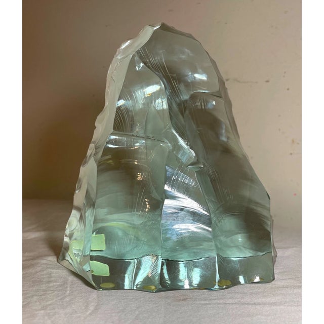 Vintage Handmade Vicke Lindstrand Kosta Boda Glass Ice Block Sailboat Sculpture For Sale - Image 14 of 16