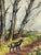 Vintage Landscape Oil Painting on Burlap, Mid-Century Modern Art For Sale In Seattle - Image 6 of 10